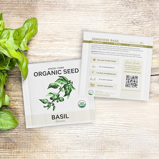 5 Certified Organic Herb Seeds Variety Pack (4X More) 2,800+ Non GMO Seeds for Planting Indoor Herb Garden or Outdoor Herb Garden Seeds for Planting | Including Basil, Cilantro & More