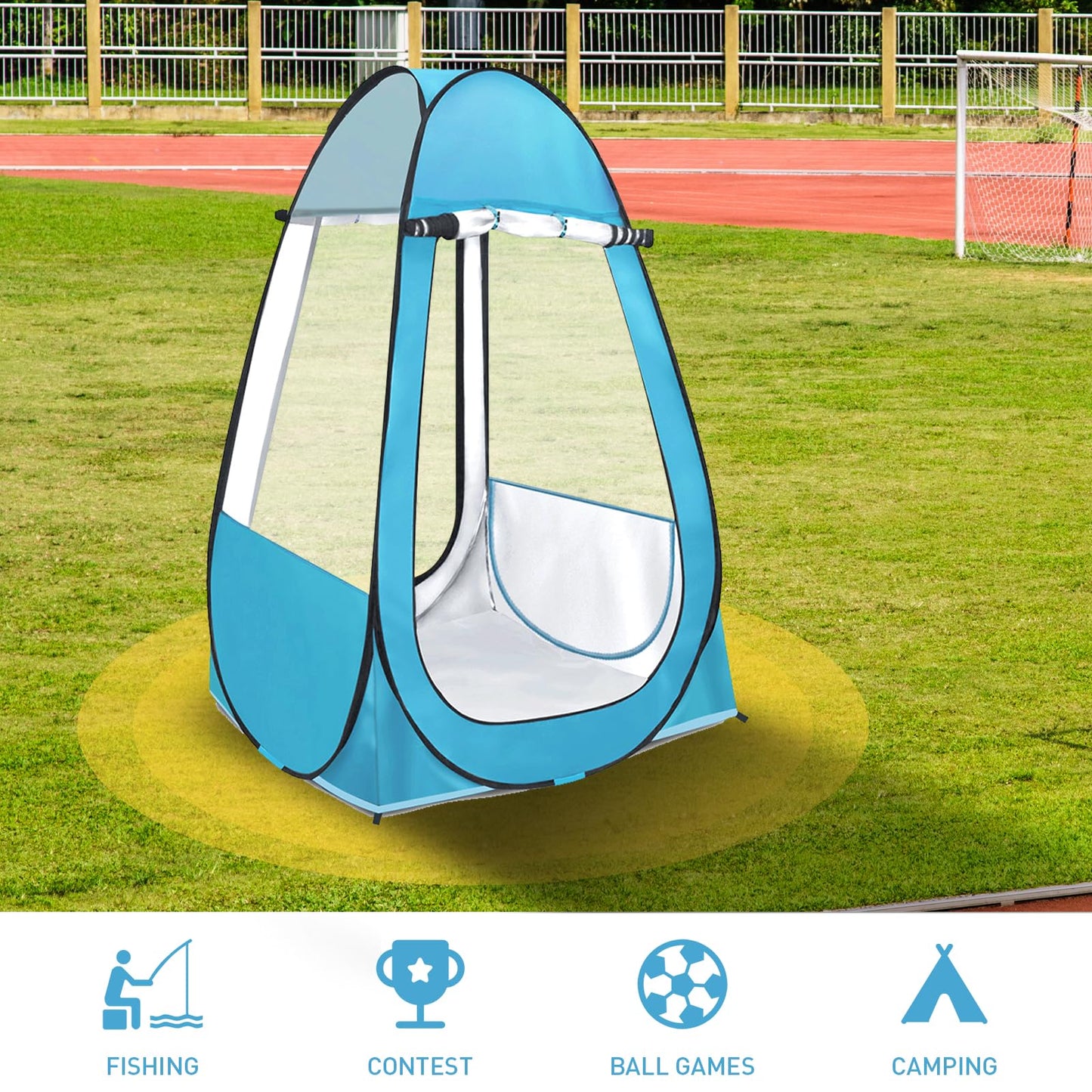 Pop Up Tent, Clear Outdoor Tents Camping Fishing, 39" L x 39" W x 64" H Portable Instant Shelter Rainproof - Windproof for Beach, Sports, Upgraded and Thickened PVC- Easy Set Up