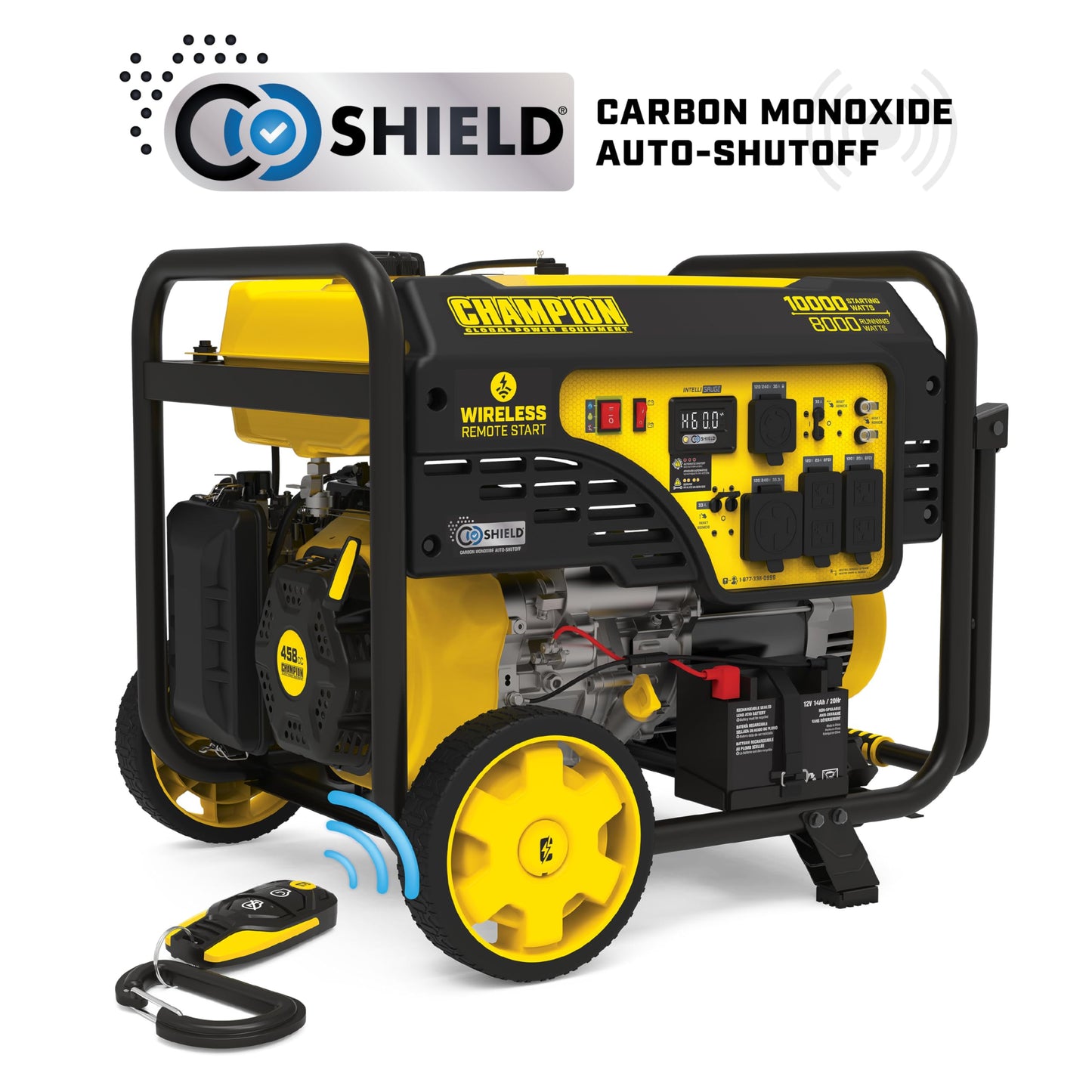Champion Power Equipment 10,000-Watt Wireless Remote Start Home Backup Portable Generator with CO Shield