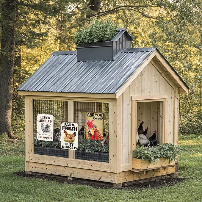 Chicken Coop Signs Funny Metal Signs Outdoor Chicken Decor Farm Gifts Rooster Yard Decor Vintage Kitchen Accessories Tin Sign Chicken Decorations For Home Farm Fresh Butt Nuggets Sign 8×12 Inch