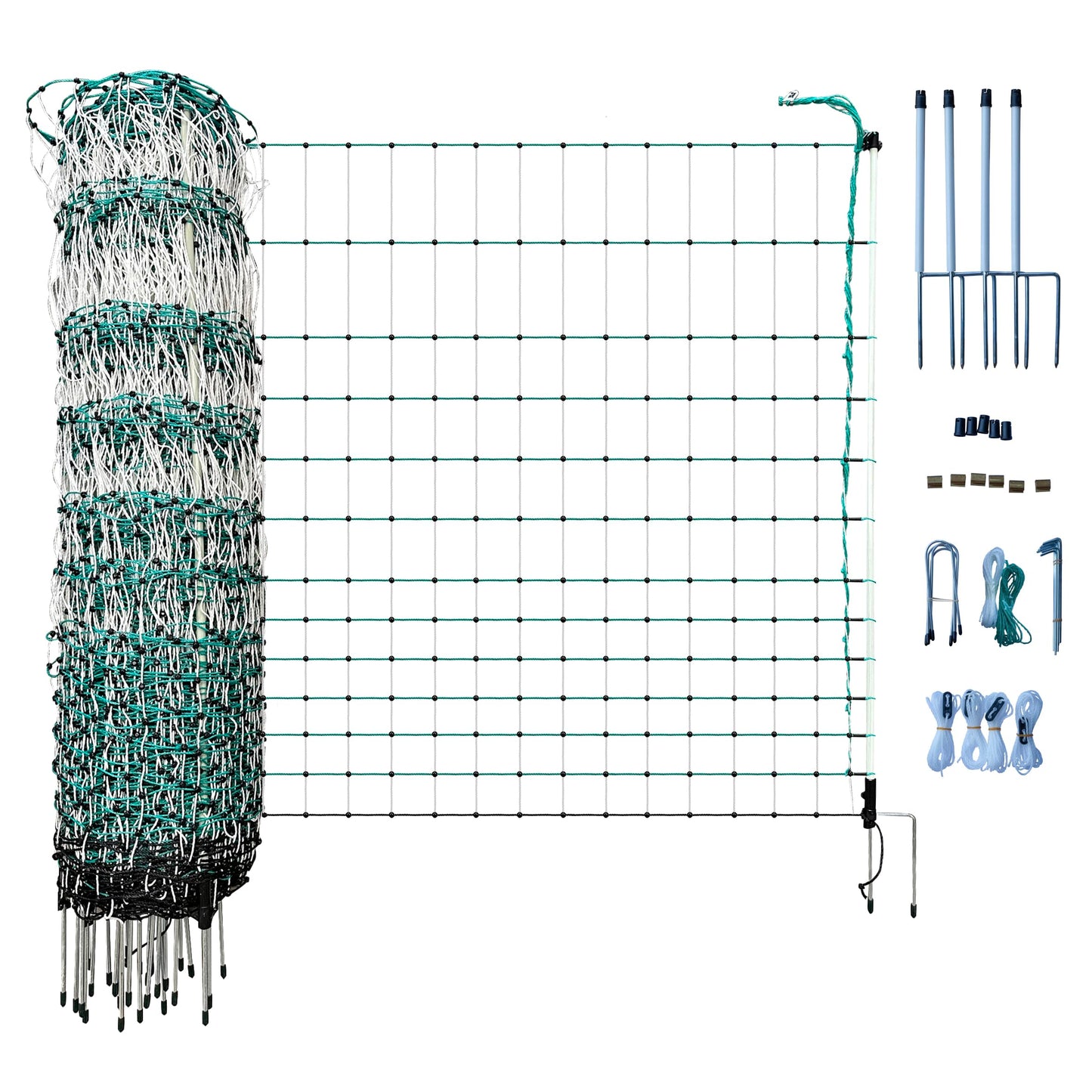 RentACoop Poultry Netting Electric Fence - Electric Poultry Enclosure for Chickens, Ducks, Turkeys - Suitable for 4 Week Old Chickens/Older and Adult Poultry - Energizer Not Included - 168' L x 48" H
