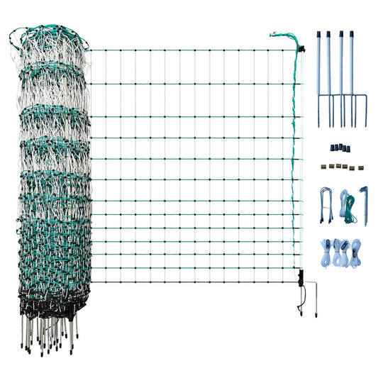 RentACoop Poultry Netting Electric Fence - Electric Poultry Enclosure for Chickens, Ducks, Turkeys - Suitable for 4 Week Old Chickens/Older and Adult Poultry - Energizer Not Included - 168' L x 48" H