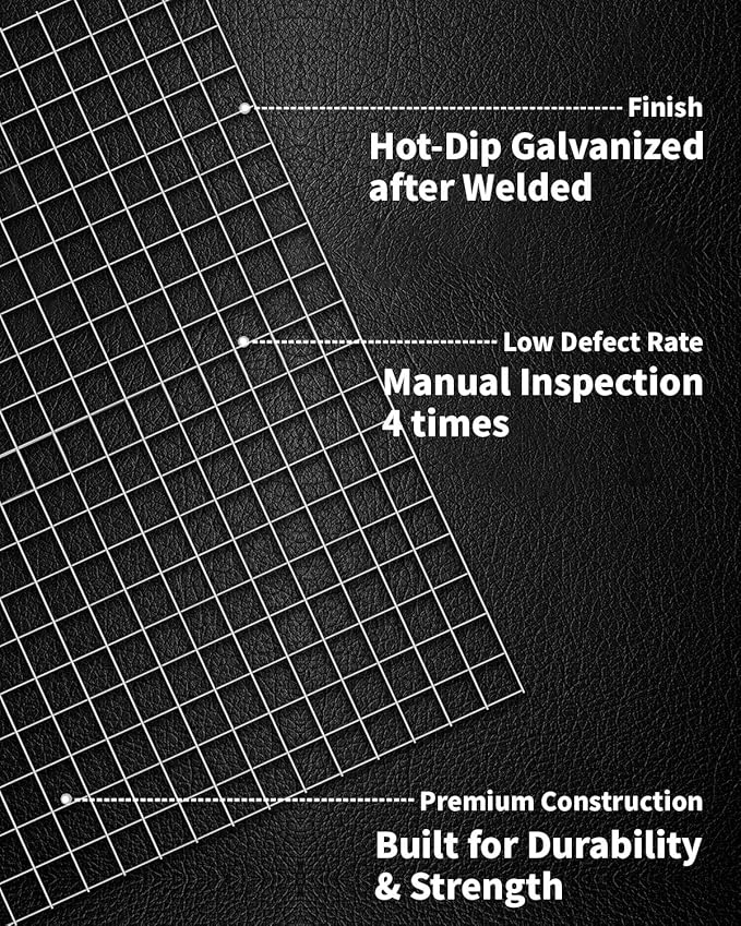 1/2 inch Hardware Cloth 24 inch x 50 Foot 19 Gauge - Hot Dipped Galvanized After Welding - Chicken Wire Mesh Roll Welded Wire Fencing Garden Fencing Gopher Guard