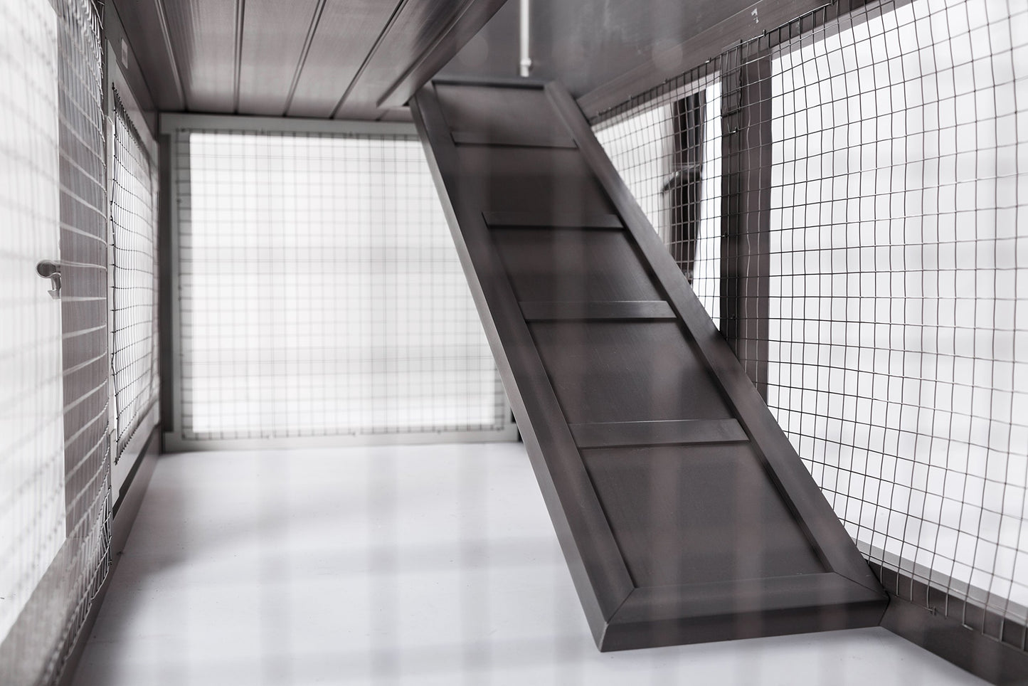 New Age Pet ECOFLEX Columbia Rabbit Hutch - Grey, Dual-Level with Denning Space, Easy Assembly, Moisture & Odor Resistant