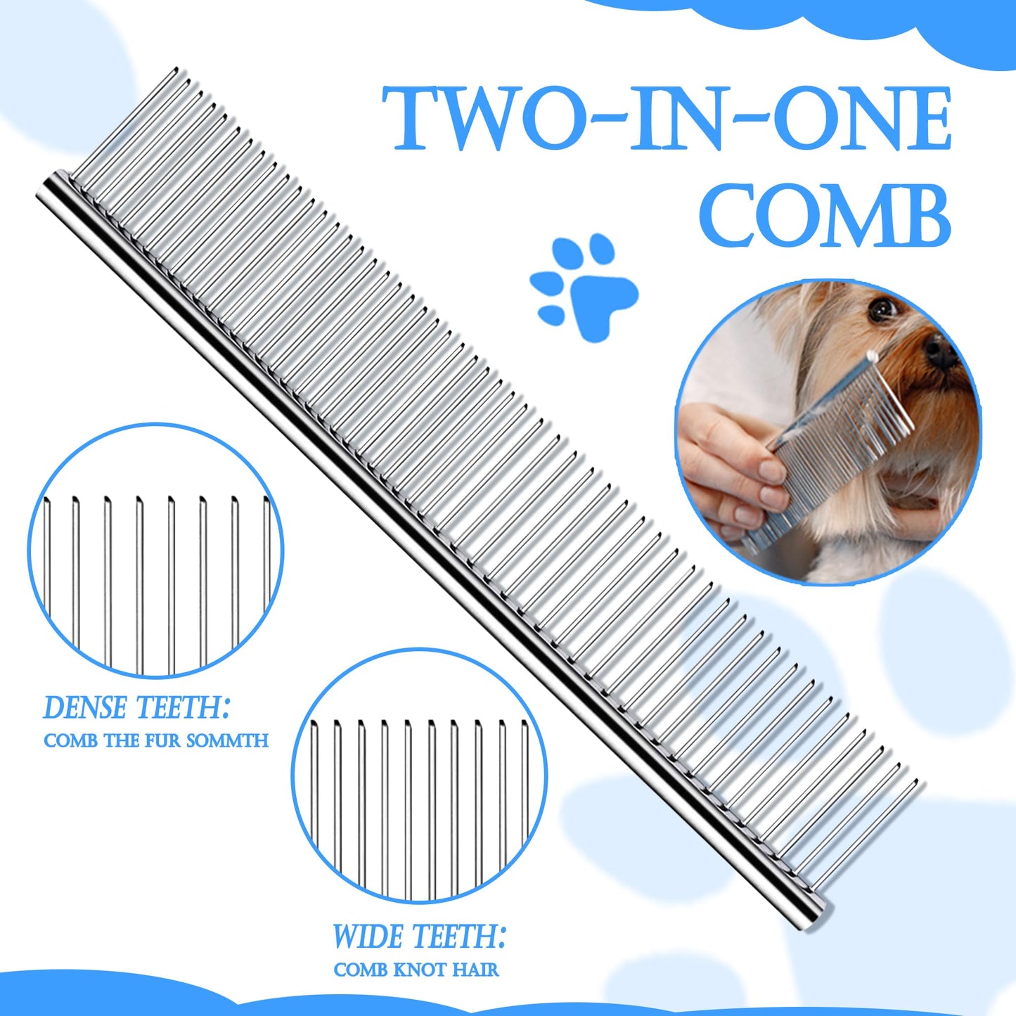 Artecare 4 in 1 Skin Friendly Grooming kit including Dematting Rakes,Self Cleaning Slicker Brush,Deshedding Brush,Flea Comb for Haired cat Dog and Small Animals.