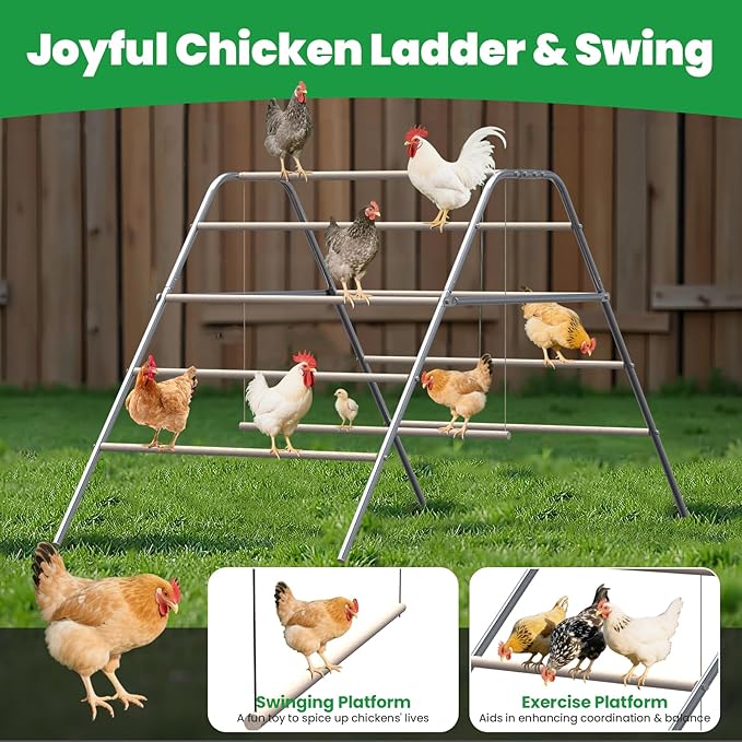 Chicken Coop Roosting Perch Essentials：Perfect for Backyard Poultry, Easy Installation Farm Roost Toys for Chickens(81.7''L x 41.3'' W x 41.7H'')