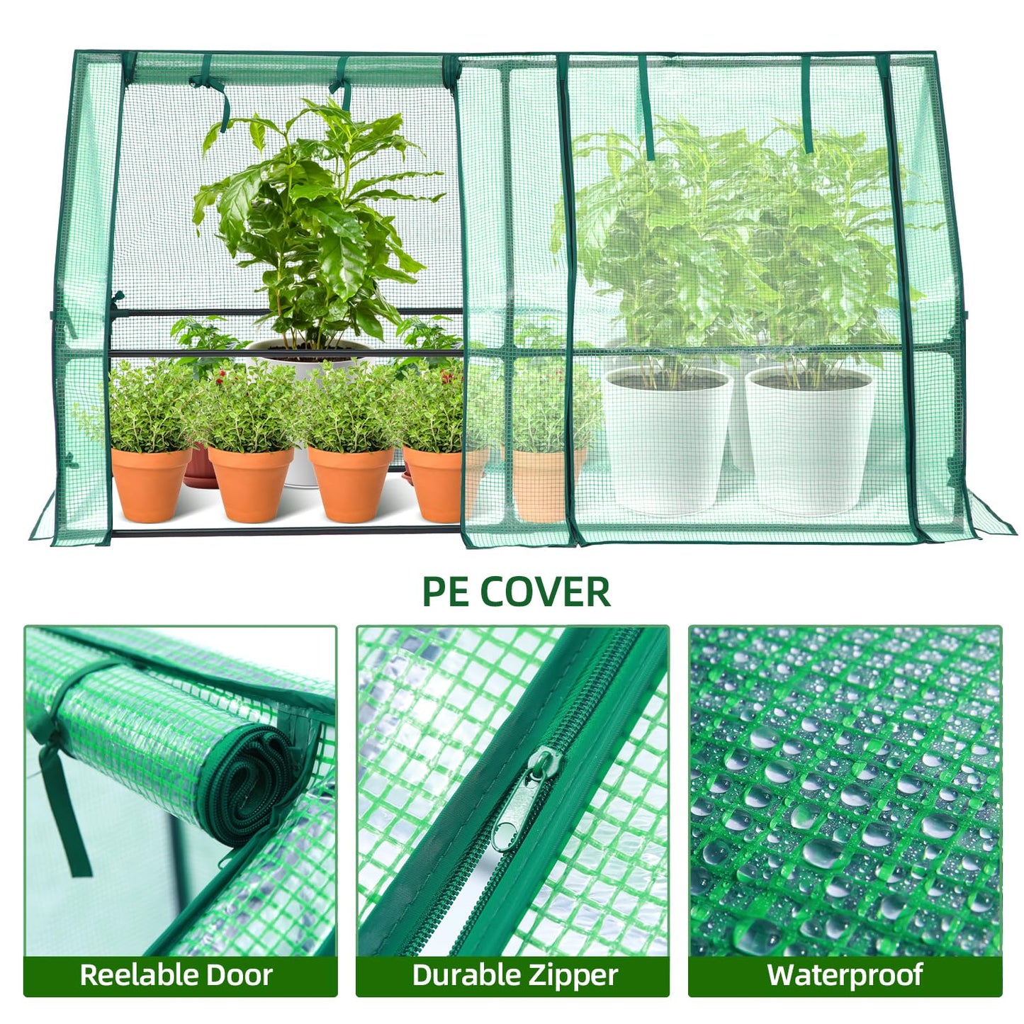 Ohuhu Mini Greenhouse + Raised Garden Bed with Greenhouse