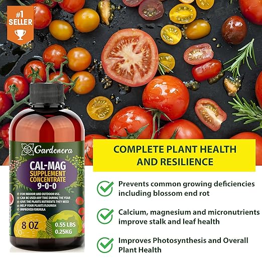 𝐁𝐄𝐒𝐓𝐒𝐄𝐋𝐋𝐄𝐑 Organic Cal-MAG Growing Fertilizer Concentrate: Calcium, Magnesium, Iron & Micronutrients Supplement for Plant Deficiencies (9-0-0 NPK) - [8 OZ]