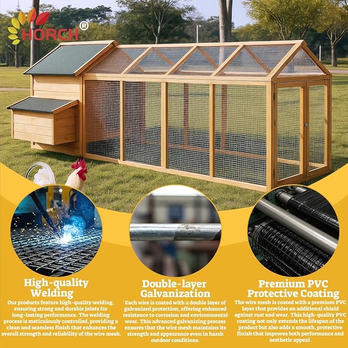 HORCH Hardware Cloth 1/4 inch 48 x 100 Ft 23-Gauge, Chicken Wire Mesh Roll, Mesh Wire Fencing, Gopher Wire for Underground, Rabbit Wire, Chicken Coop Cover, Tree Guard, Hardware Mesh