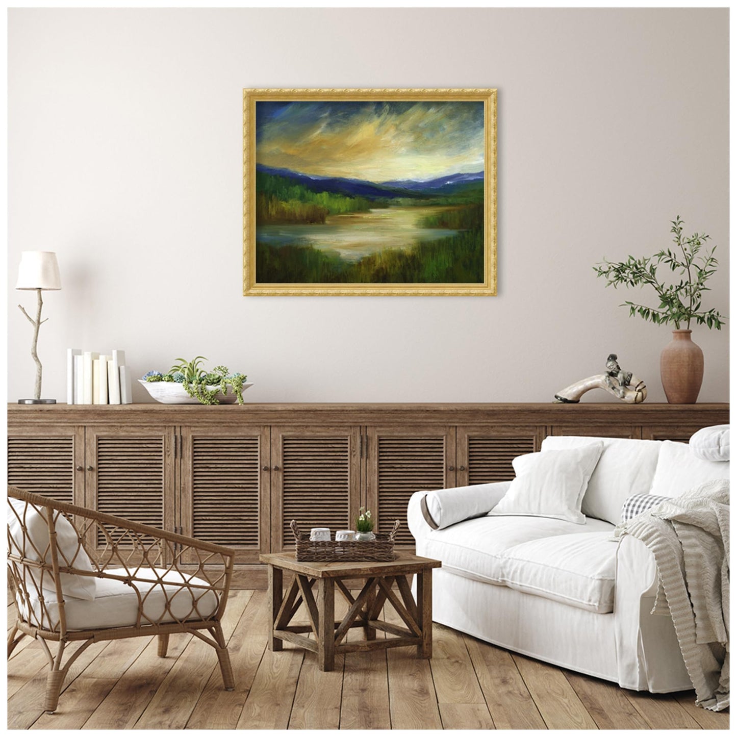Amanti Art Framed Wall Art Print 36x44 Ancient Retreat by Sheila Finch, Landscapes Wall Art, Rustic Farmhouse Decor, X-Large Poster Painting Artwork for Living Room, Bedroom, Bathroom, Kitchen, Office