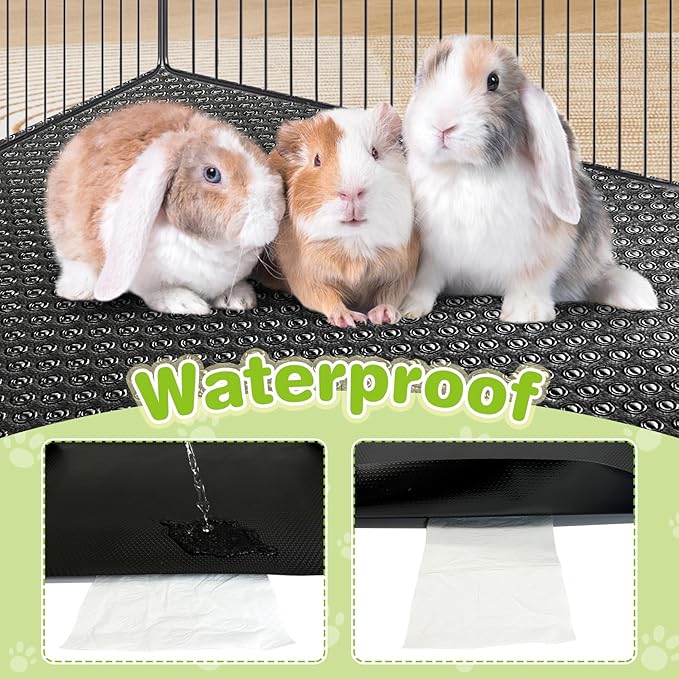 BNOSDM Waterproof Guinea Pig Cage Liner Washable Rabbit Bedding Liners Reusable Small Animals Pads Playpen Mats for Guinea Pigs Rabbits Hamsters Gerbils, 118x18Inch, Grey