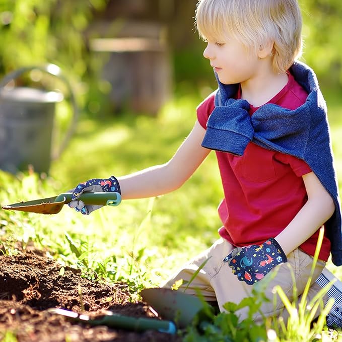 Baidast Gardening Gloves for Kids, Gardening Gloves for Kids (3-5 Years Old) Thorn Proof for Digging, Planting,Pruning