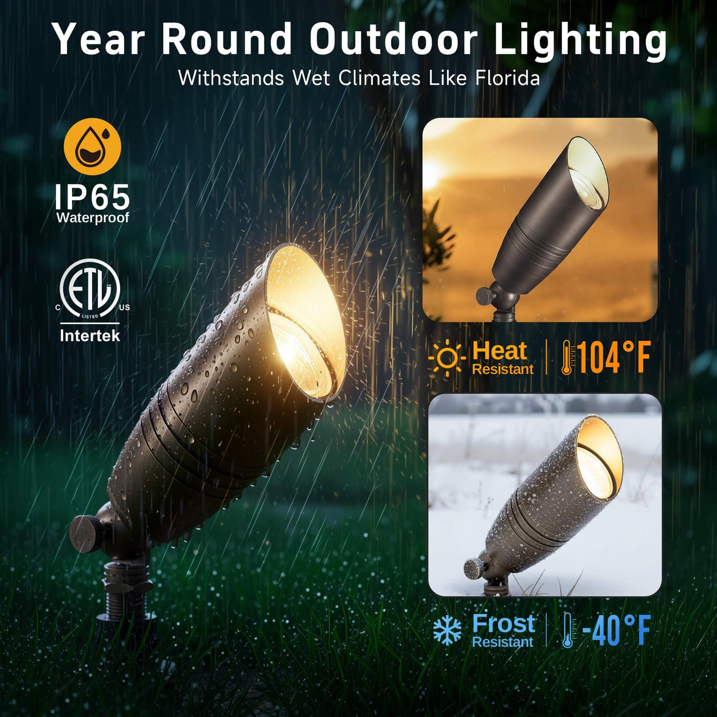 Gardenreet Die-Cast Brass Spot Light Outdoor - 12V LED Uplighting Waterproof, Low Voltage Landscape Lights Direct Wire, Bronze for Fence Fountain with Warm White MR16 Replaceable Bulbs (12 Pack)