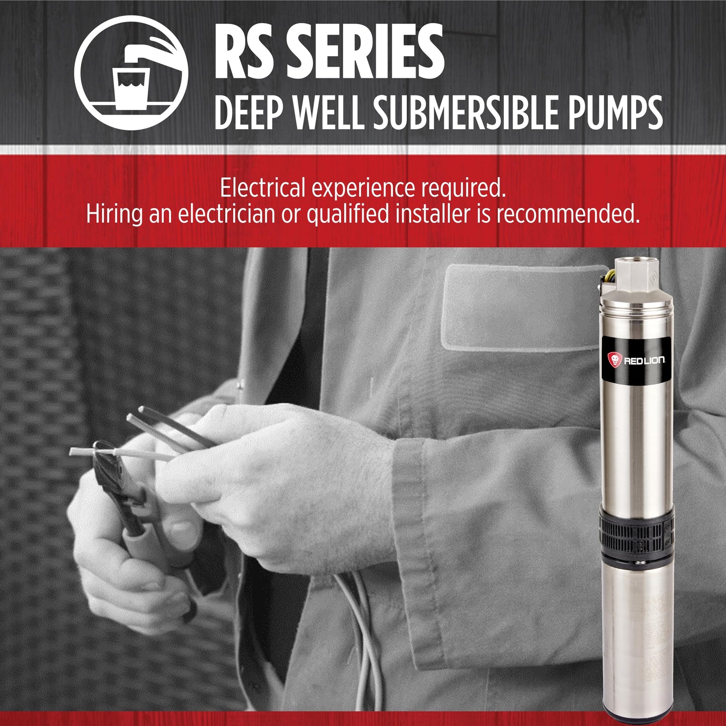 Red Lion RS12G07-3W2V 4-inch Premium Submersible Deep Well Pump with Stainless Steel Discharge, 3/4 HP, 12 GPM, 3-Wire, 230 Volt, Steel, 14942378