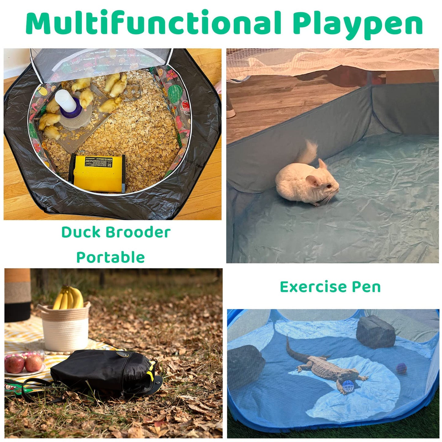 Amakunft Small Animal Pop-Up Playpen with Mesh Cover, 47'' x 23.6'' x 15'' Chicken Brooder Box, Play Pen Indoor Outdoor for Guinea Pigs, Bunny, Rabbits, Ferrets, Chinchillas, Kittens