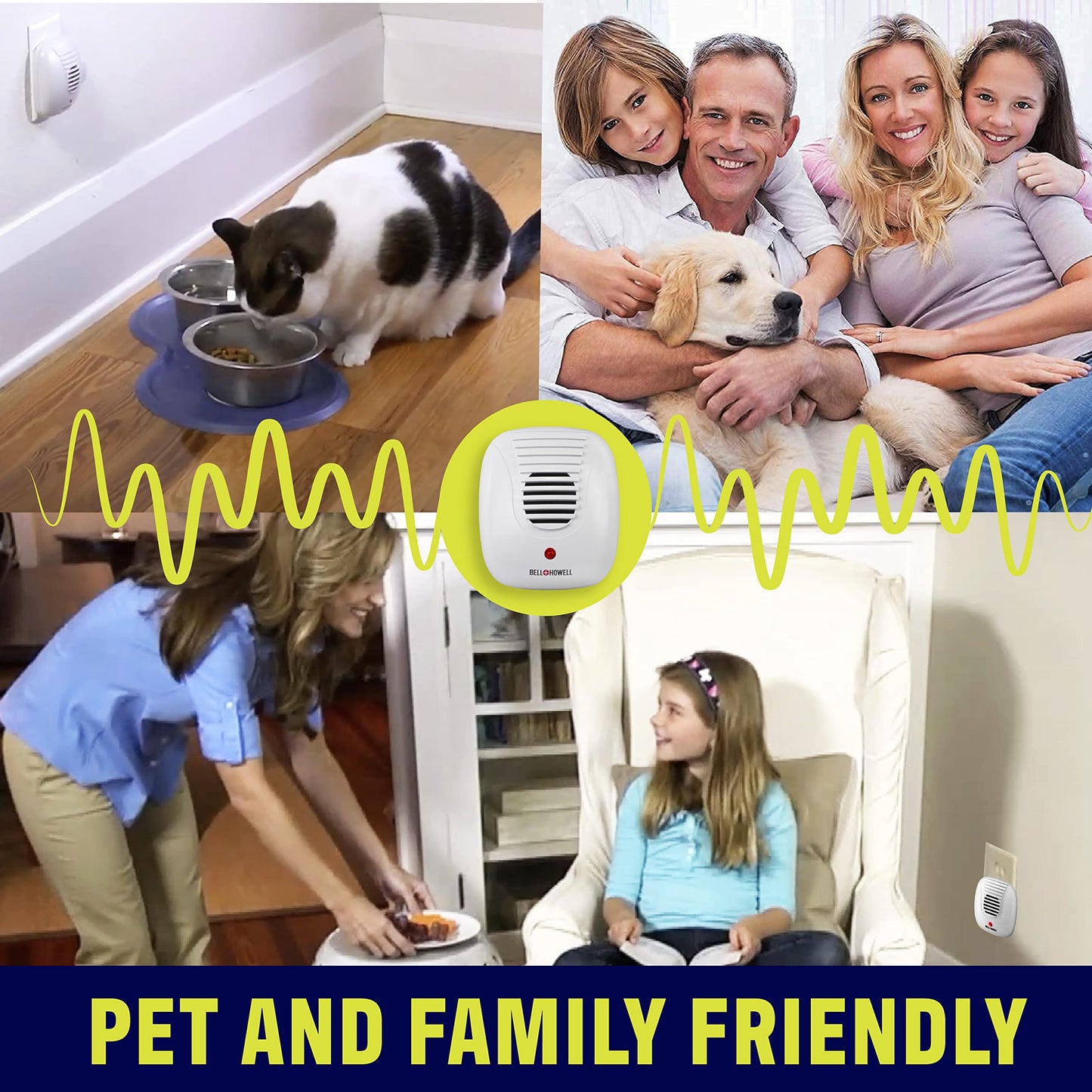 Bell+Howell Ultrasonic Pest Repeller Plug in Device Assorted 8 Pack, Effectively Aids to Repel mice, Bugs, Rats, Rodents, Mosquitos, roaches, Spiders and Ants Chemical, Odor and Sound Free