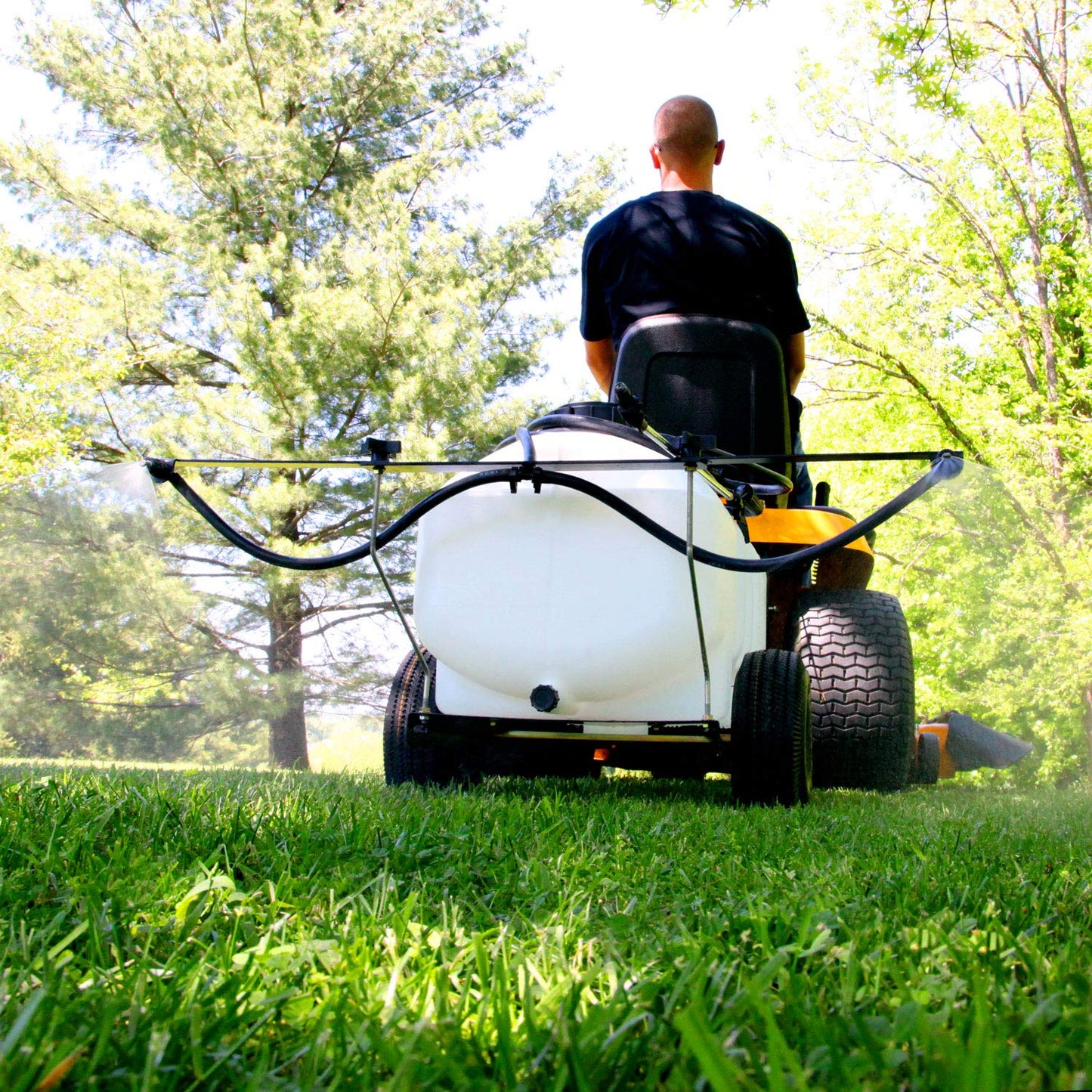 Brinly ST-251BH-A Self-Storing Tow Behind Lawn and Garden Sprayer with Collapsible Boom, 25-Gallon