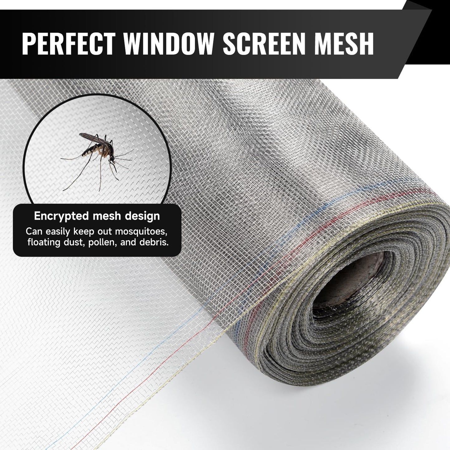 NestChic 304 Stainless Steel Woven Wire Mesh Roll – 40 Inch x 98 Feet Security Mesh Replacement for Balcony, Porch, Cabinets, Poultry Netting, and Cage Fencing – 20 Mesh, 0.15mm Wire Diameter