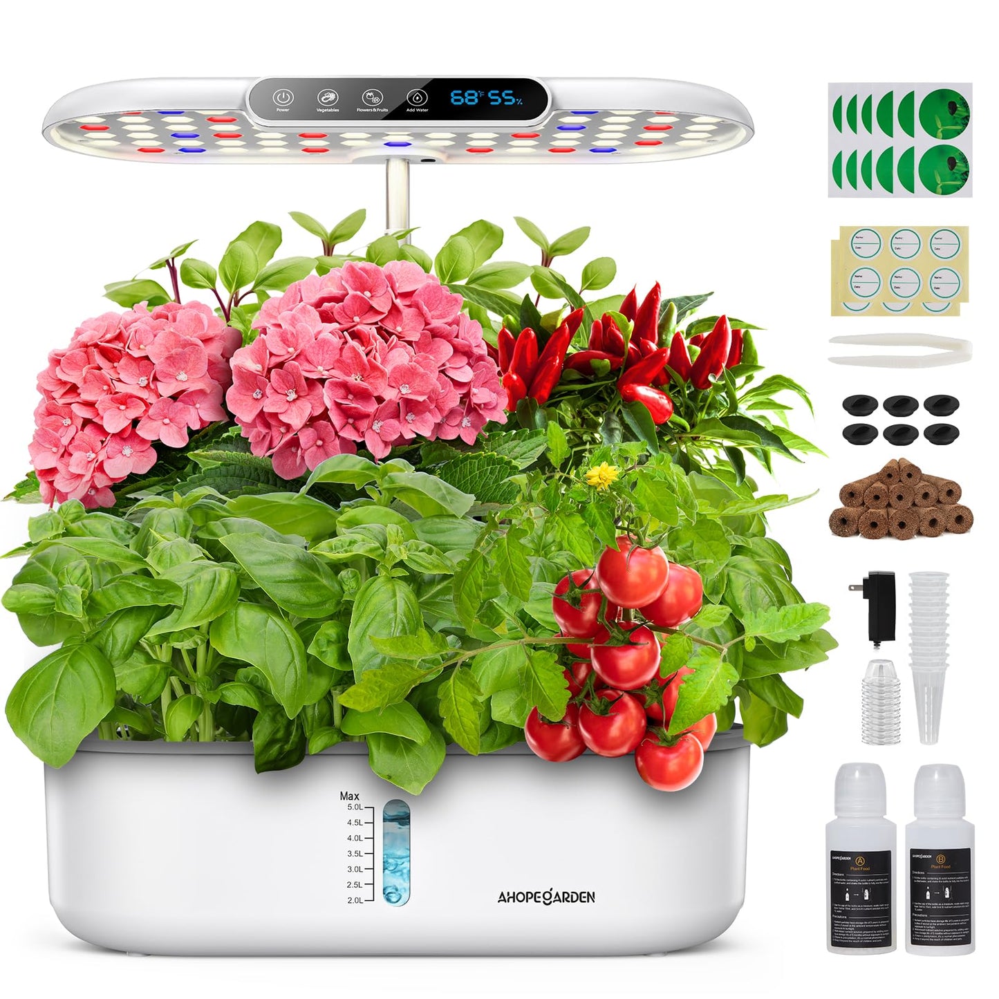 Ahopegarden Hydroponics Growing System kit: Indoor Herb Garden - 12 Pods Plant Germination Kit