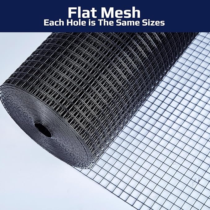 Black Hardware Cloth 1/2 inch 36 x 100 Ft 19 Gauge, Coated Wire Mesh Roll, Chicken Wire Fence, Chicken Wire Mesh, Garden Fencing, Tree Guard, Chicken Coop/Run Cover, Hardware Mesh