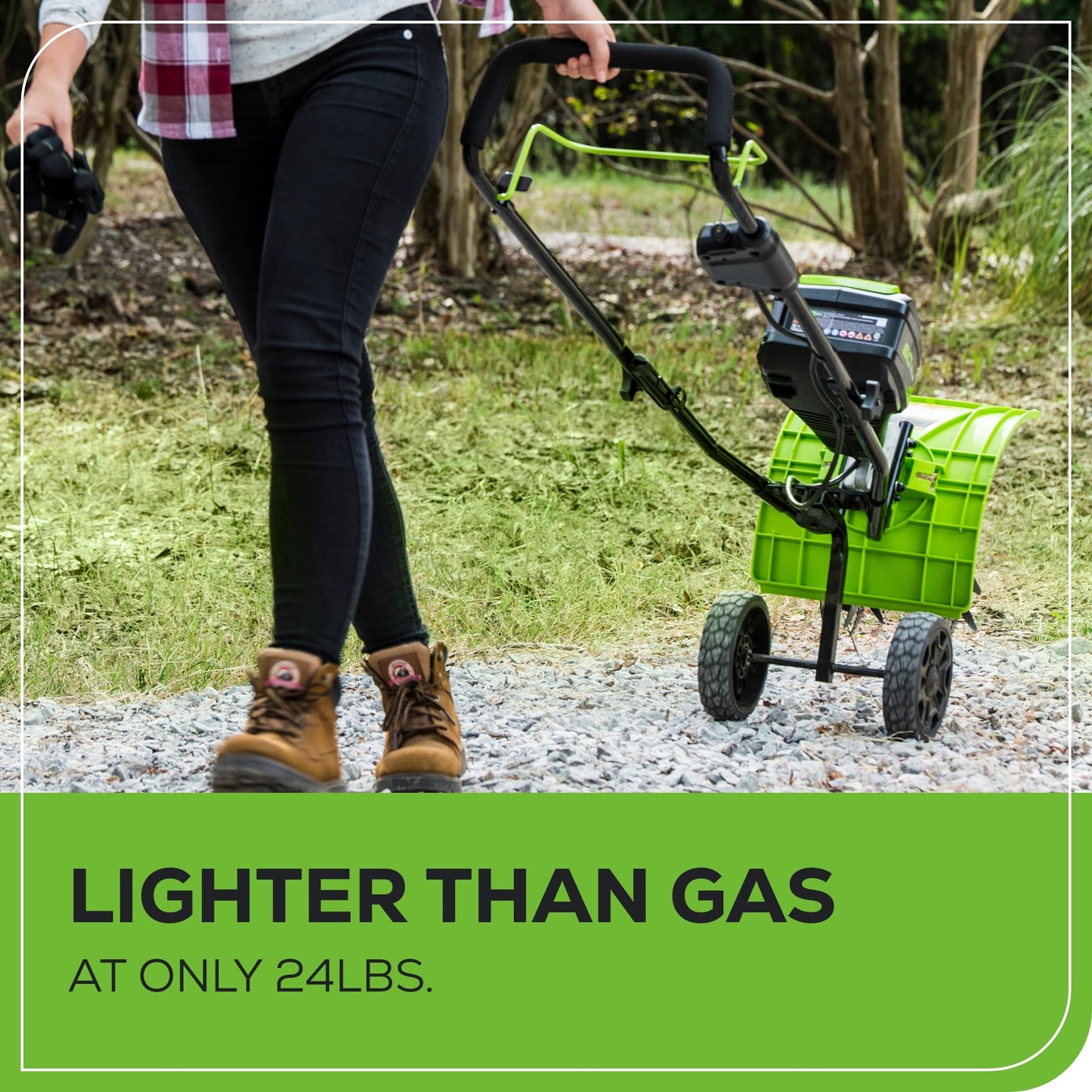 Greenworks 60V 8" Cordless Cultivator/Tiller + 4.0Ah Battery and Charger