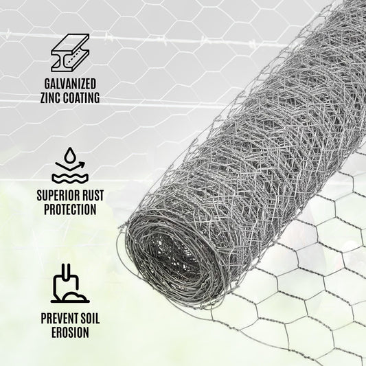YARDGARD Chicken Wire 1 Inch Mesh 60 Inch X 150 Foot 20 Gauge Galvanized Steel Wire Fence Ideal for Crafting, Garden Protection, Bird Enclosures, Chicken Coops, Poultry Netting and Rabbit Fencing