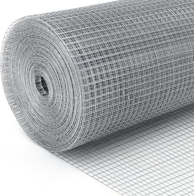 Land Guard Hardware Cloth 1/2 Inch 48inx100.1ft 19 Gauge Square Chicken Wire Fence Mesh Roll Raised Garden Bed Plant Supports Poultry Netting Cage Snake Fence…