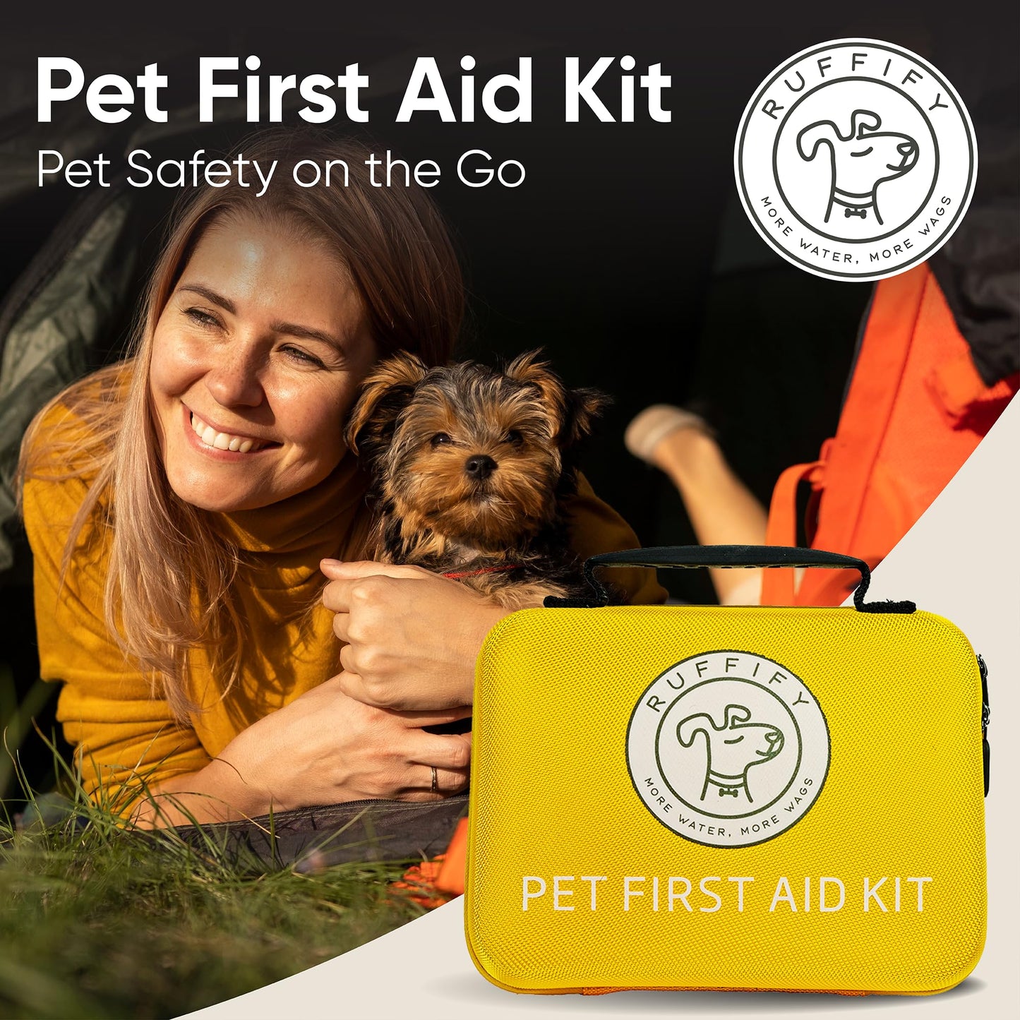 Ruffify Pet First Aid Kit for Dogs & Cats – 27 Key Items Emergency Kit with Mini Pouch for Boating, Sailing, Home, Office, Travel, Vacations & Outdoor Adventures