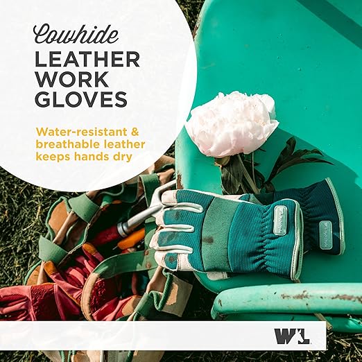 Wells Lamont Women's Work Gloves, Water-Resistant HydraHyde Gardening Gloves, Green, Medium (3249M)
