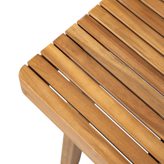Christopher Knight Home Hobson Acacia Wood Outdoor Dining Table for 6, Wooden Patio Farmhouse Dining Table, Rectangle Slatted Top for Outdoor Gatherings, Natural Finish