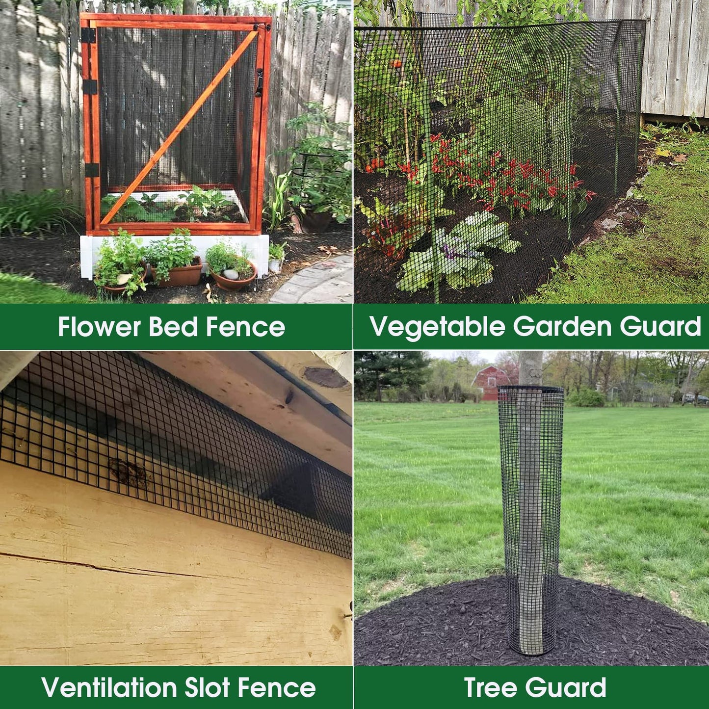 HOPERAN Black Hardware Cloth 1/2 inch 36 x 100 Ft Mesh 19 Gauge PVC Coated Chicken Wire - Vinyl + Galvanized Double Coated Fence - Welded Wire Mesh Roll for Chicken Coop Fencing Garden Fencing