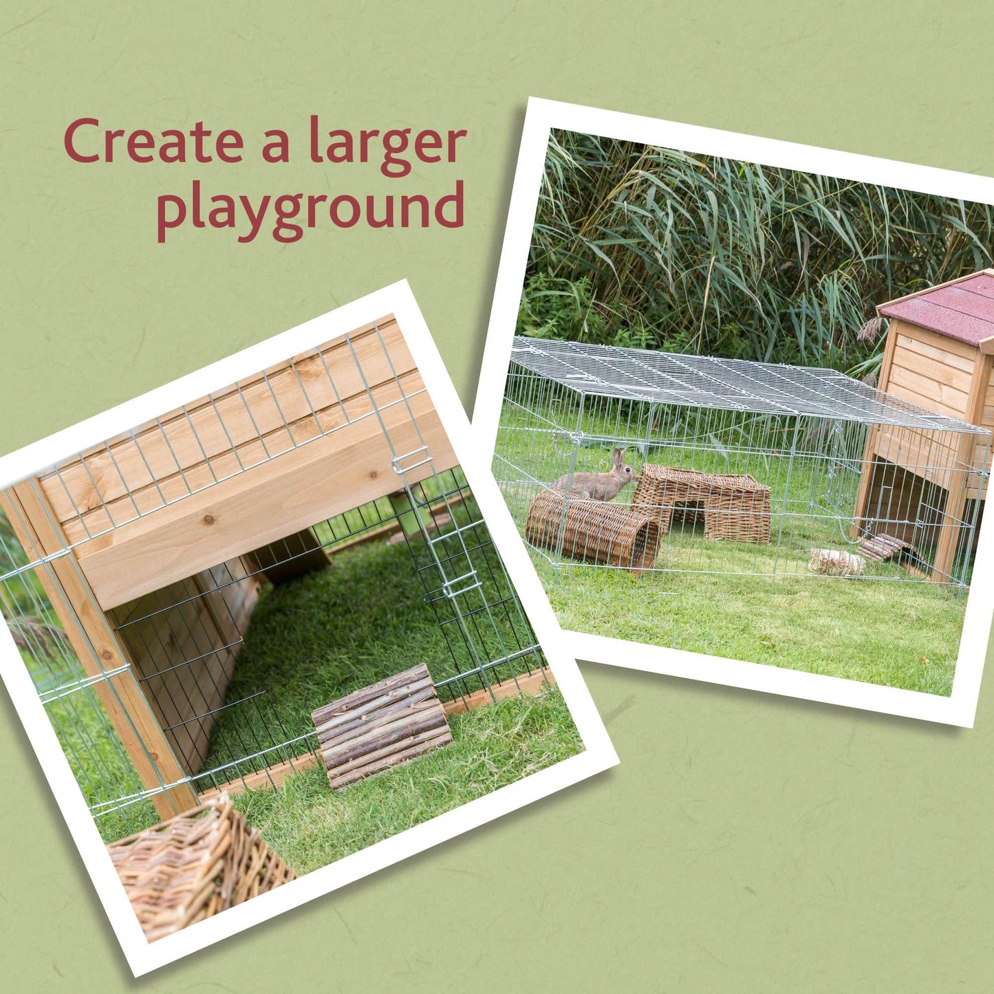 TRIXIE Rabbit Cage - 34 cu. ft., Outdoor Pen Extends Rabbit Hutch and Chicken Coops, Ideal for Small Animals, Bunny, Guinea Pigs, Chickens