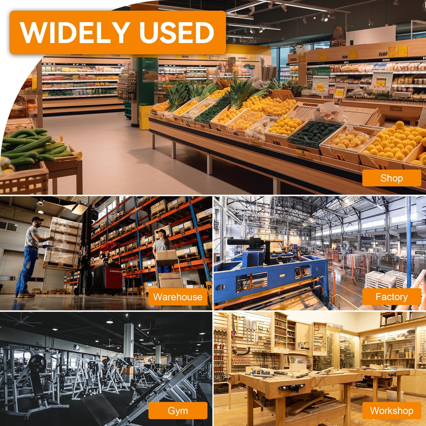 Yihuven 12 Pack UFO Led High Bay Light 200W, 30000lm, 5000K Daylight High Bay Led Lights with 5' Cable US Hook, IP65 Waterproof Commercial Lighting Fixture for Warehouse Workshop Barn Factory