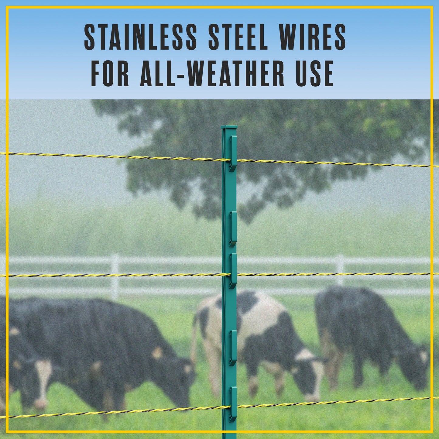 Houseables Electric Fence Wire, Hot Wire Fence, Electric Fencing, Livestock Fencing, Electrical Polywire Rope for Chicken, Agricultural, Goat, Garden, Dogs, Horse, Pig, Poly, 1026 Meters (3366 Feet)