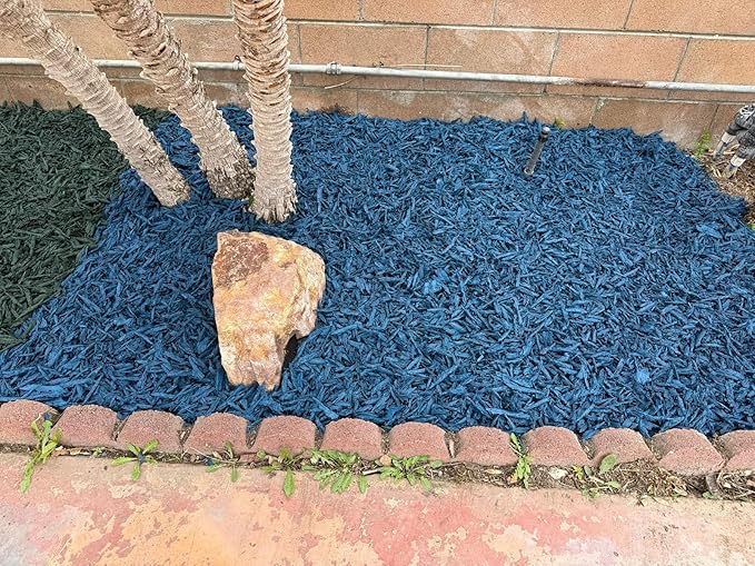 100% Wire-Free Shredded Rubber Mulch – Blue – 20 lb (1.2 cu ft) – Long-Lasting, Low Maintenance, Safe for Kids & Pets – Ideal for Landscaping & Playgrounds