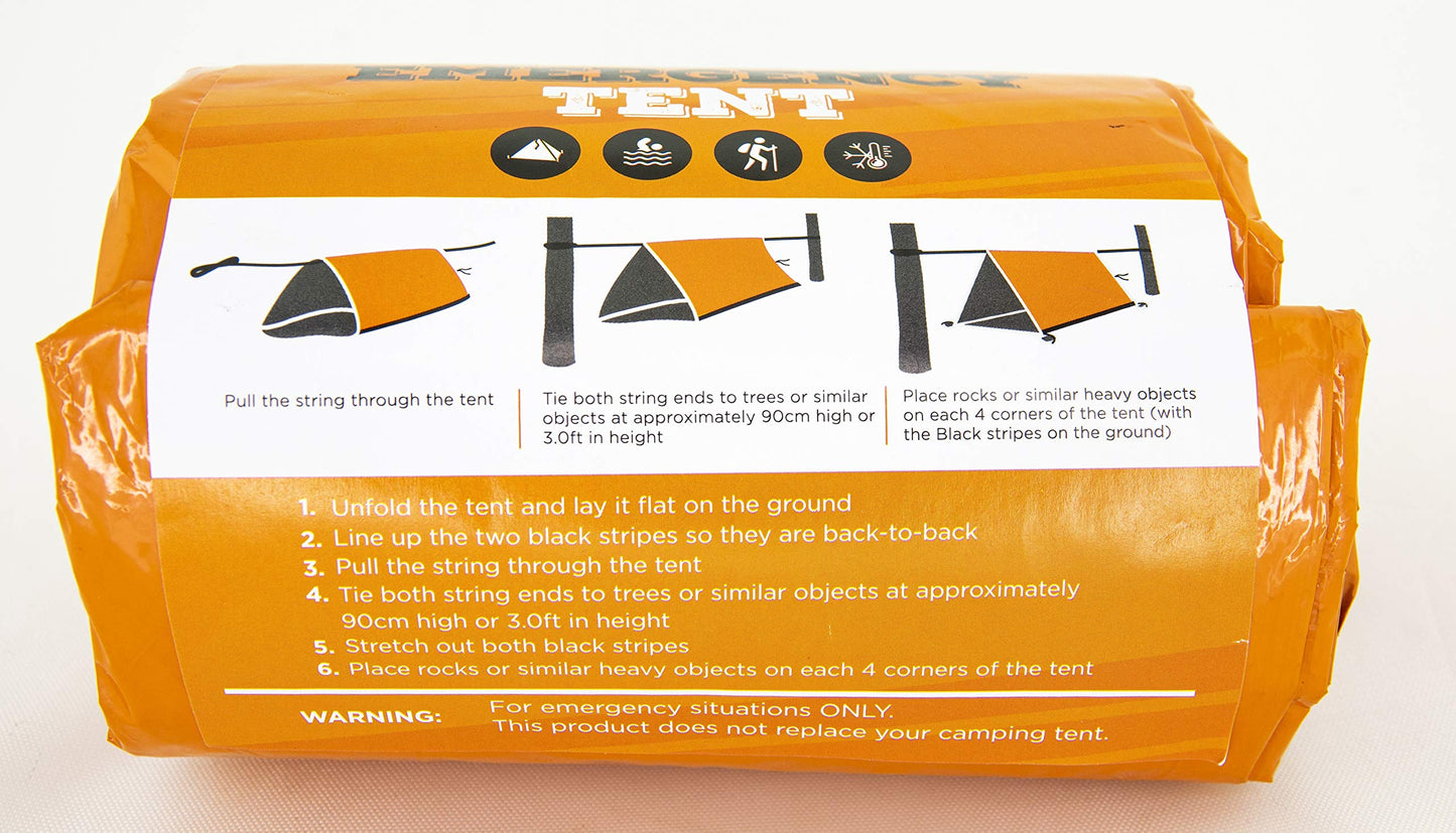MEKKAPRO Emergency Shelter, Survival Tent, 2 Person Waterproof Structure, Portable System for Extreme First Aid Survival Kit Use, Water & Windproof Tube Tent for Camping, Hiking and Outdoor Activities