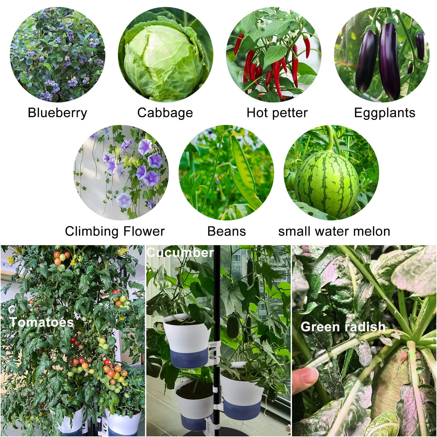 E SUPEREGROW DIY Hydroponics Growing System Tower Garden Kit