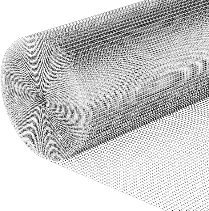 Hardware Cloth 1/4 inch 48 x 100 ft Galvanized Chicken Wire Fencing 23 Gauge Heavy Duty Hot Dip Galvanized Wire Fence Roll for Chicken Poultry Coop, Animal, Fencing,Garden Protection