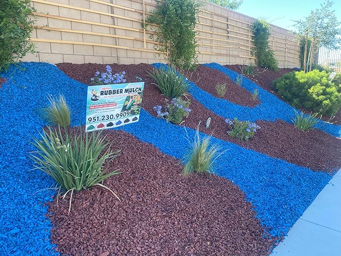 100% Wire-Free Rubber Mulch – Blue, 20 lb (0.8 cu ft) | Long-Lasting, Low Maintenance, Safe for Kids & Pets – Landscaping & Playground Ground Cover