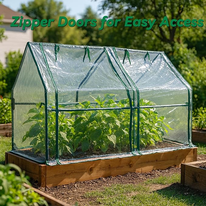 Gardzen Mini Greenhouse, Portable Cold Frame Green House Indoor Outdoor, Small Greenhouse for Seed Starting & Plant Protection, 71.7"(L) x36.2(W) x42.5(H)