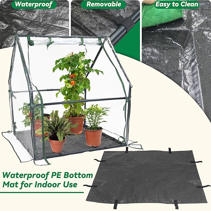 Gardzen Mini Greenhouse Indoor with Waterproof Bottom, Heavy Duty Portable Green House for Outdoor, Ideal for Seed Starting, Germination and Weather Protection, 36.2"(L) x 36.2"(W) x 42.5"(H)