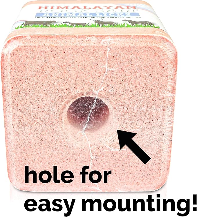 Himalayan Secrets® 5.5LB (2.5KG) Compressed Pink Himalayan Salt Lick | for Livestock and Wildlife Animals | 100% Pure & Natural Feed Salt Block | Natural Minerals and Trace Elements
