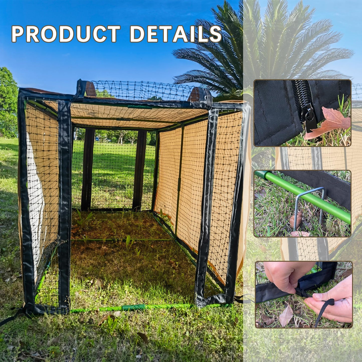 Chicken Coop with Waterproof Cover 4.4 * 2.2 * 2.2 FT Portable Poultry Cage Chicken Runs House Pen Cage Tarp for Outdoor Backyard Farm Use, Suitable for Chickens, Ducks, Quails and Cat
