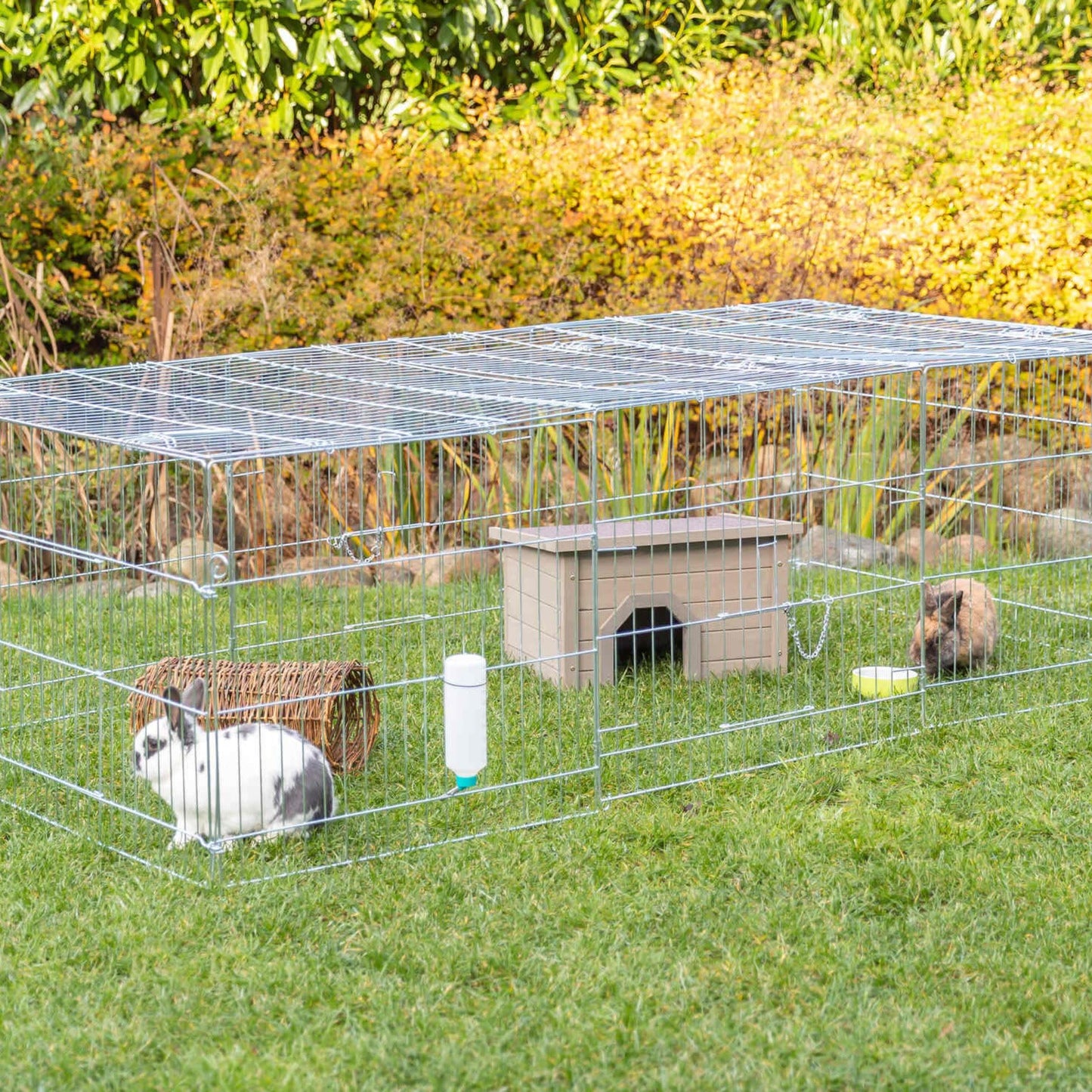 TRIXIE Rabbit Cage - 55 cu. ft., Outdoor Pen Extends Rabbit Hutch and Chicken Coops, Ideal for Small Animals, Bunny, Guinea Pigs, Chickens