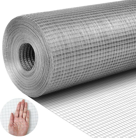 Tatuo 36in X 150ft Hardware Cloth 23 Gauge Hot Dip Galvanized After Welded Cage Mesh Rolls 1/2 Inch Metal Chicken Wire Mesh Roll Wire Fencing Poultry Netting for Raised Garden Rabbit Rodent Animals