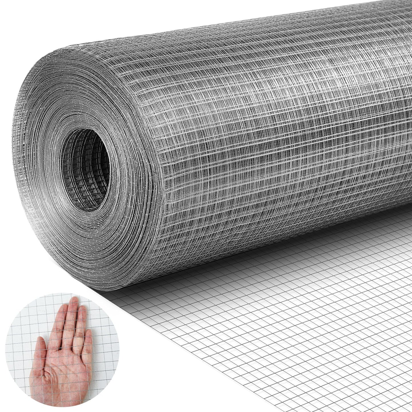 Tatuo 36in X 150ft Hardware Cloth 23 Gauge Hot Dip Galvanized After Welded Cage Mesh Rolls 1/2 Inch Metal Chicken Wire Mesh Roll Wire Fencing Poultry Netting for Raised Garden Rabbit Rodent Animals