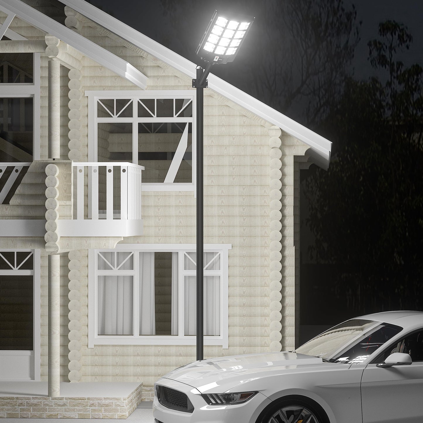 Ofuray Of-9800w Of-5600W and Of-8800W Solar Street Light Outdoor Waterproof,Solar Parking Lot Lights Commercial Dusk to Dawn, 6500k IP67 Street Led with Remote Control for Street,Court,Barn
