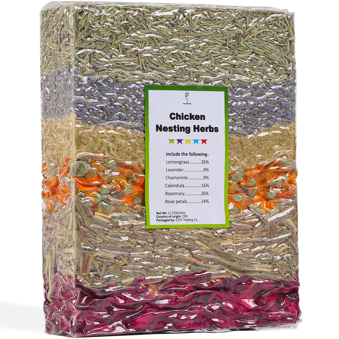 YIFULOWA Chicken Nesting Box Herbs 20oz Vacuum-Packed, Natural 6 Dried Herbs for Chicken Coop Freshness, Healthy Hens, Optimal Egg Production and Reduced Stress