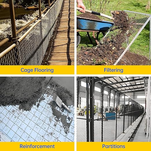 Hardware Cloth, 1/2 inch 48" x 50' Galvanized Chicken Wire Fence, 19 Gauge Vinyl Coated Wire Mesh Roll, Black Welded Wire Fencing Roll Gopher Wire Mesh Roll for Garden Fencing Rabbit Snake Wire