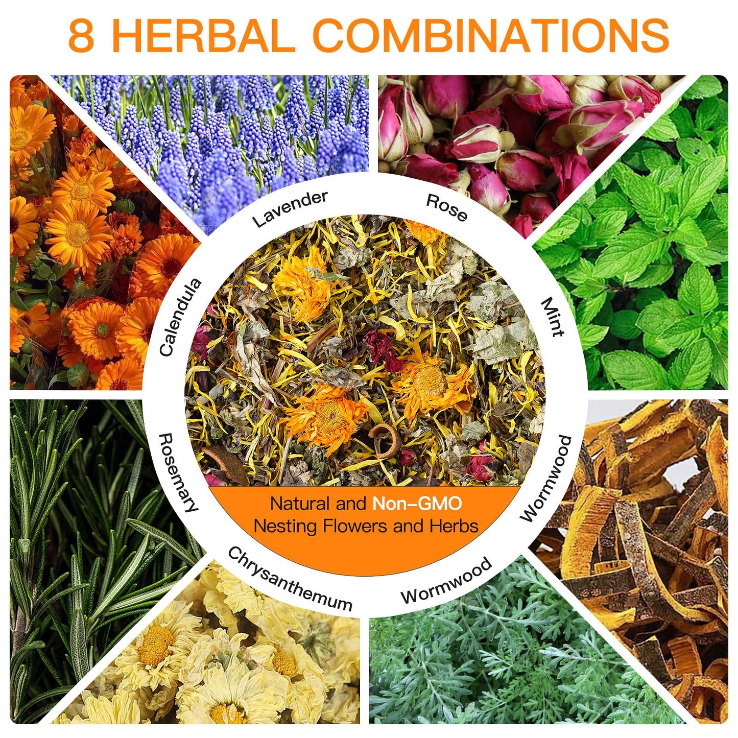 HoazHoald 35 Oz Chicken Nesting Coop Boxes Pads Herbs Natural Roost Poultry House Incubator Grit Flowers Lime Hemp Bedding Refresher for Coop Freshness Promote Egg Laying Help Smell Box Packaging
